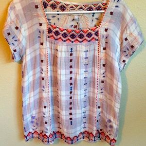 Johnny Was Amarynth Crop Peasant Top